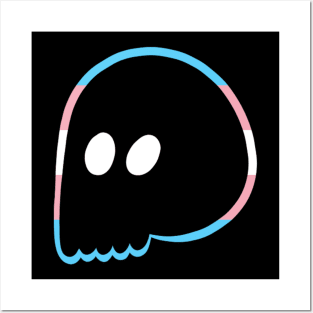 Cute Emo Skull (Transgender Colors) Posters and Art